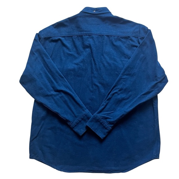 Cabelas Mens Deerskin Chamois Button Up Shirt Size L Blue Country Southwestern - Picture 5 of 7